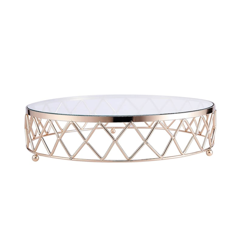 14 Round Gold Metal Geometric Cake Stand Display Riser Etsy