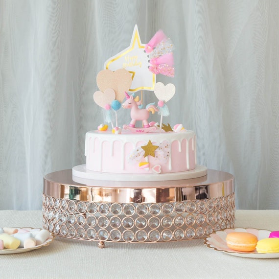 13 Blush/rose Gold Cake Stand, Crystal Metal Cake Stand, Cake