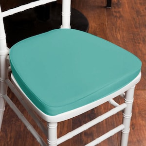 1.5&quot; Thick Turquoise Seat Cushion, Chiavari Chair Pad, Memory Foam Padded Sponge Cushion With Ties and Removable Polyester Cover