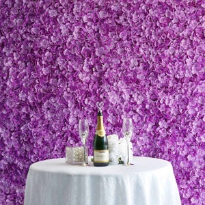 11 Sq ft - 4 Panels Purple Hydrangea Flower Wall Panel For Birthday Party, Wedding Photography Backdrop, Flower Panel, Wedding Decor