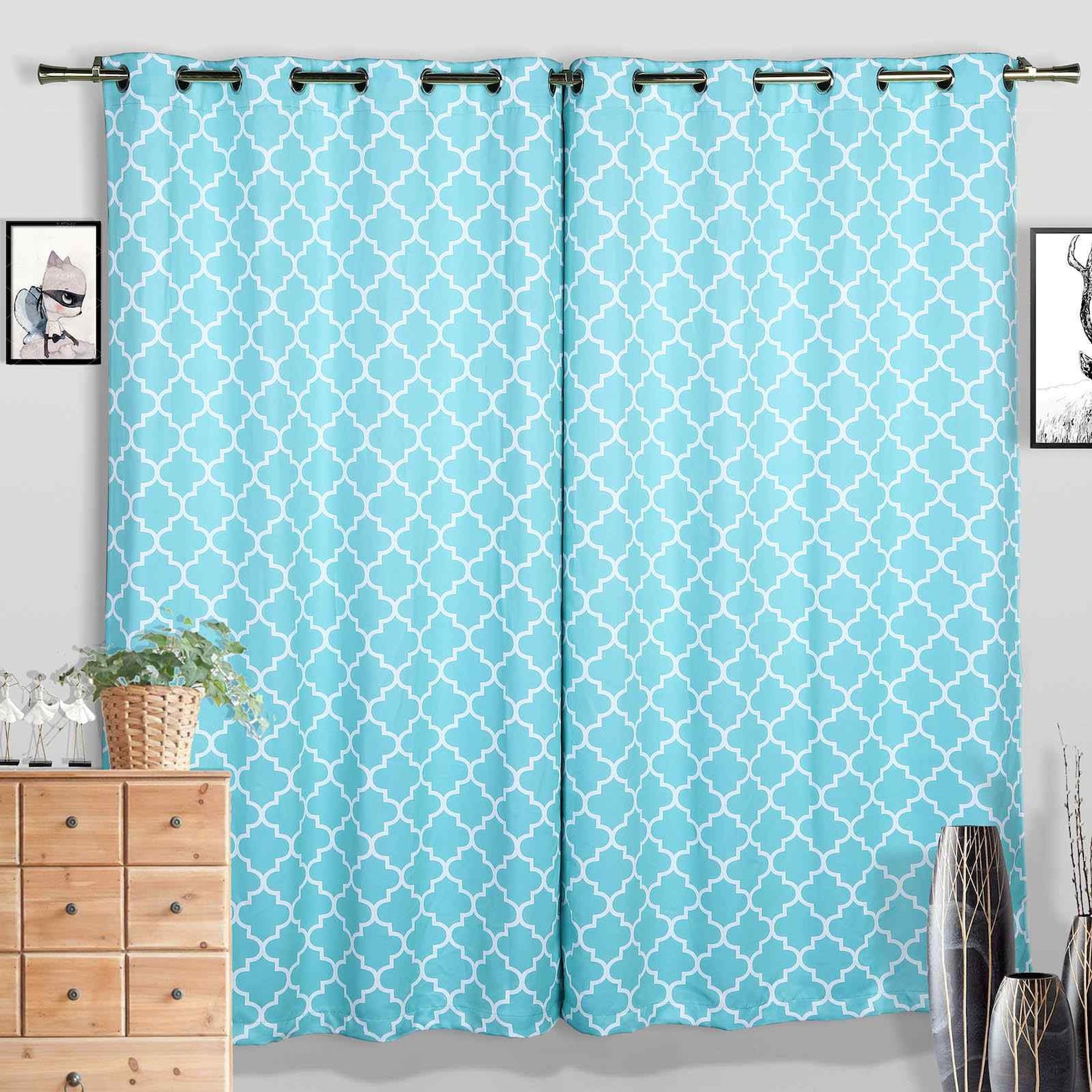 Gold Metal Curtain Rod Drapery Hardware Set 42 Etsy