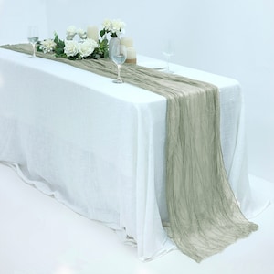 10ft Gauze Cheesecloth Table Runner, Boho Wedding Arbor, Rustic Wedding Arch Cheesecloth, Draping Gauze, Table Decor - Dusty Sage Green