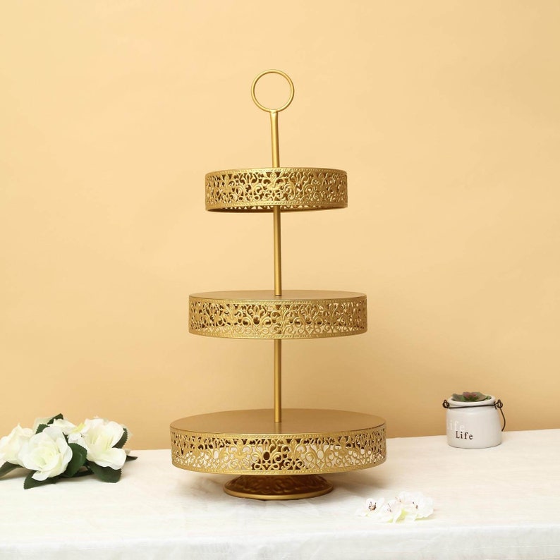 23 3 Tier Gold Cupcake Stand Cupcake Holders Etsy