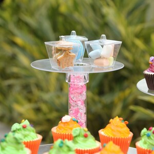 4 Tier XL Clear Cake Stand, Acrylic Glass Cake Stand Riser, Display ...