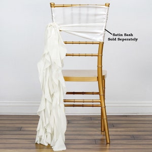 Set of 6 Strands - Ivory Chiffon Sash For Chair Decor, Wedding Chair Sash, Chiavari Chair Sashes