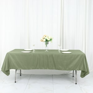 Dusty Sage Green Seamless Polyester Rectangular Tablecloth 60"x126"