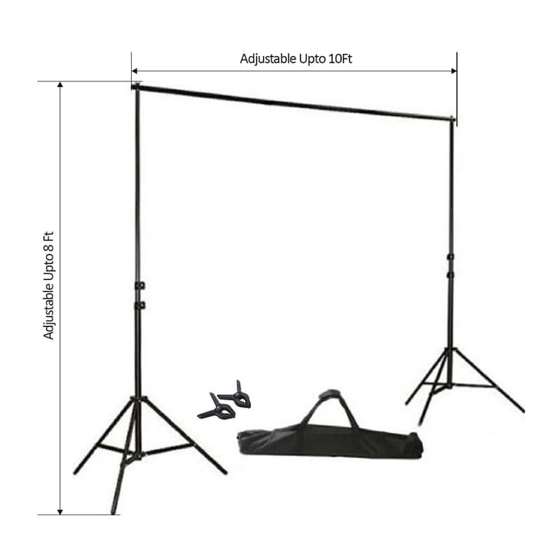 8ftx10ft | DIY Crossbar Adjustable Backdrop Stand with Free Clips, Wedding Backdrop Photo booth Stand, Backdrop Frame, Background Stand
