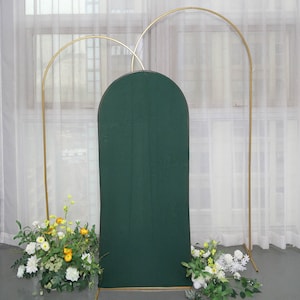 5ft | Matte Hunter Emerald Green Spandex Fitted Wedding Arch Covers For Round Chiara Backdrop Stands, Photography Backdrop, Wedding Decor