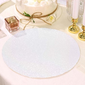6 Pack | Iridescent Sparkle Placemats Non Slip Decorative Table Placemat, Round With Glitter Sparkles