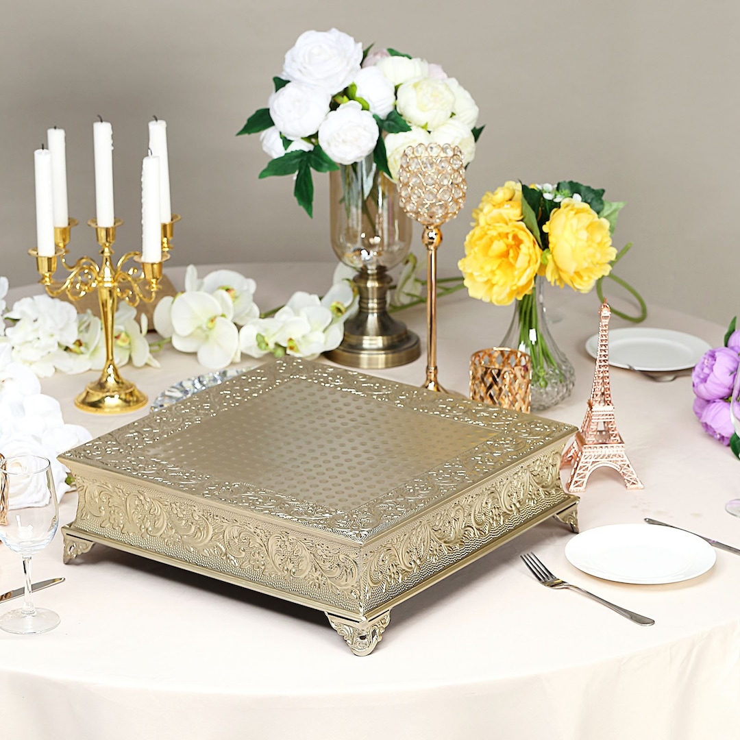 White square cheap cake stand