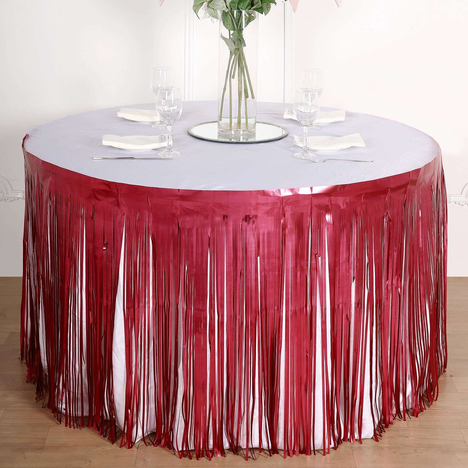 Fringe table skirt online