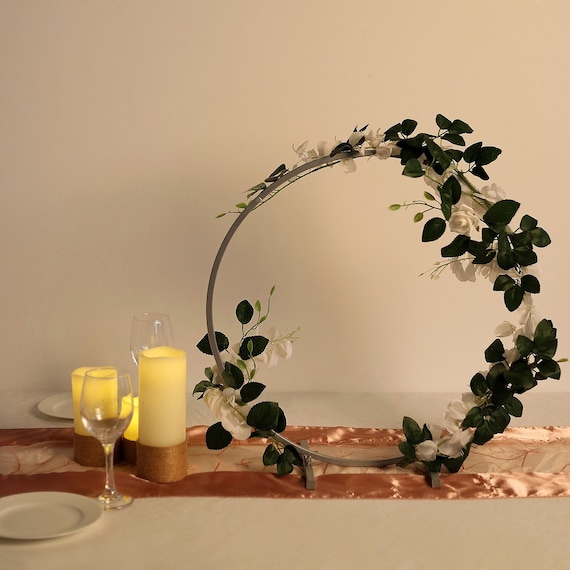Metal shop hoop wreath