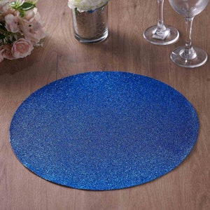 6 Pack Royal Blue Sparkle Placemats Non Slip Decorative Table Placemat ...
