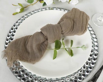 24"x19" Cheesecloth Napkins, Cotton Gauze Dinner Napkins, Gauze Napkins, Dinner Napkins For Table Decor, Wedding Decor - 5 Pack | Natural