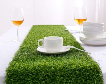 9ft - All Weather Artificial Grass Table Runners Grass Mats for Wedding Party, Birthday, Banquet, Baby Shower, Home Decorations