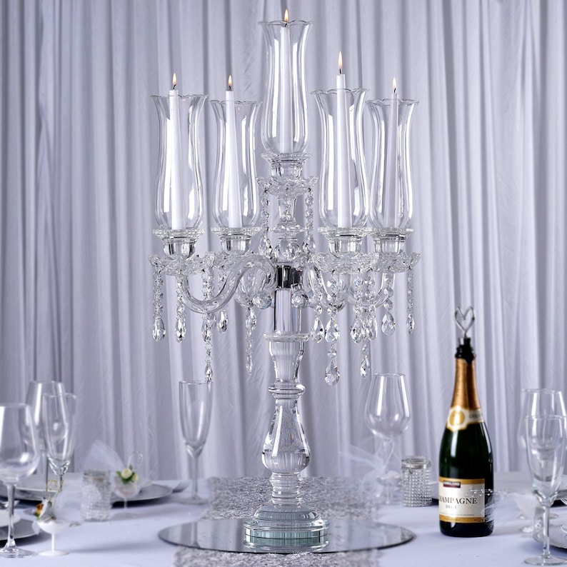 Efavormart Crystal Hurricane Candelabra - Thumbnail 5