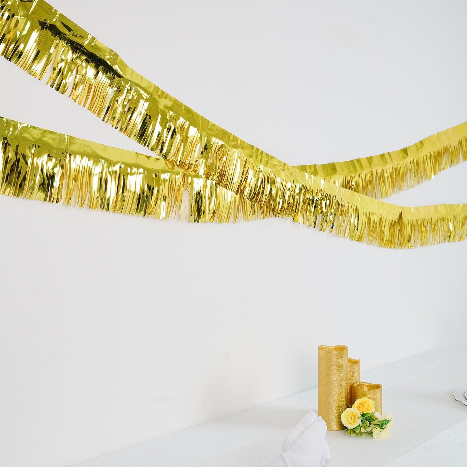 Mettalic Gold Foil Tassel Fringe Curtain Fringe Garland - Etsy