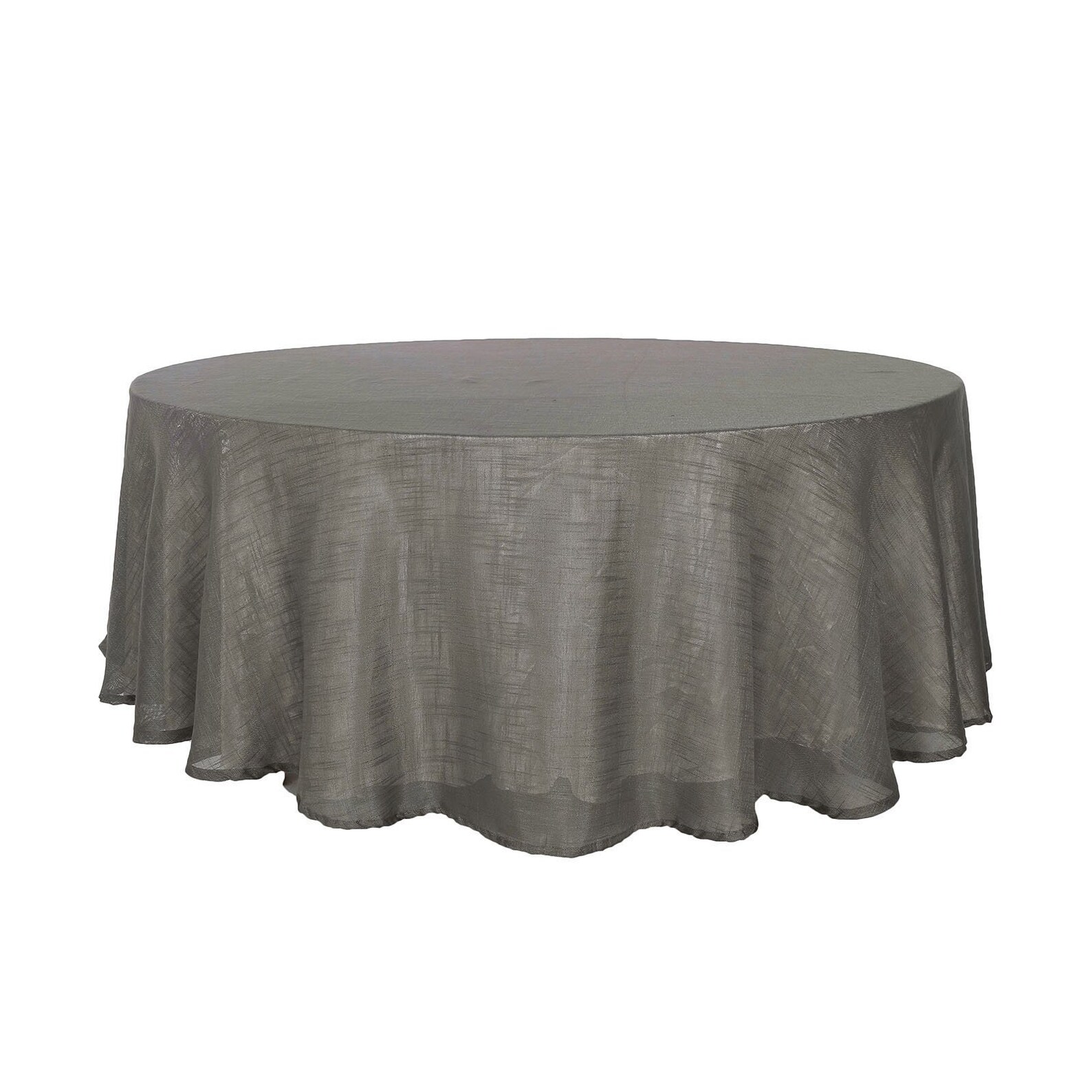 108 Charcoal Gray Premium Faux Linen Round Tablecloth Etsy