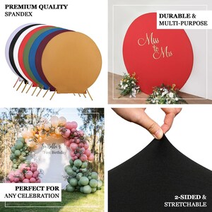 7.5ft Matte Dusty Rose Round Spandex Fit Wedding Round Backdrop Stand ...