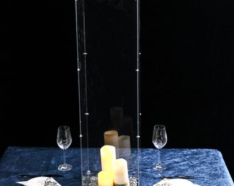 40" Floor Standing Clear Acrylic Pedestal Riser, Acrylic Display Box, Floral and Centerpiece Riser, Clear Wedding Plinth, Showcase Box