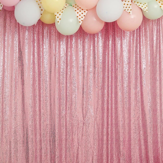 Hot Pink Sequin Curtain 4ft x 8ft Glittery Backdrop for Photography Great  Gatsby Decorations Party
