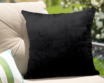 2 Pack Black Velvet Throw Pillow Cover, Decorative Pillowcase Velvet Cushion Cover, Pillow Sham - 18"x18"