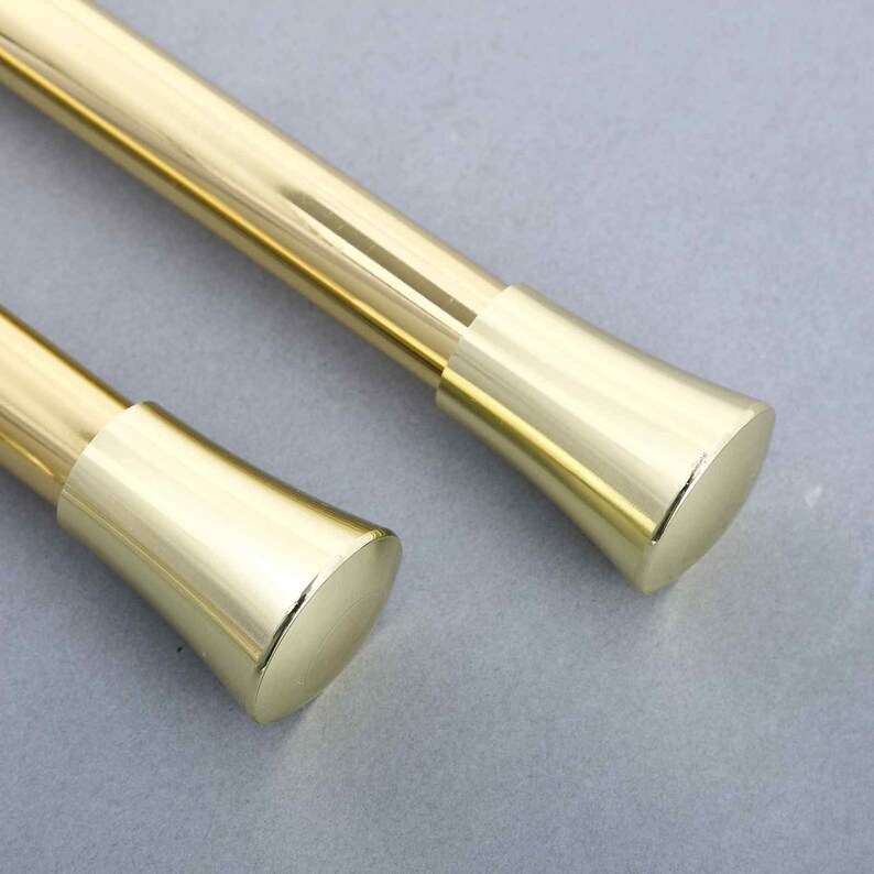 Gold Metal Curtain Rod Drapery Hardware Set 42 Etsy