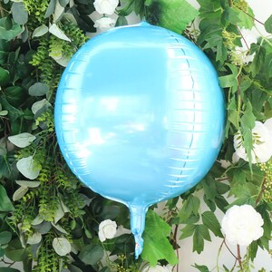 2 Pack 14&quot; Blue 4D Orbz Balloons, Round Sphere Aluminium Foil Mylar Balloons, Birthday Party Balloons