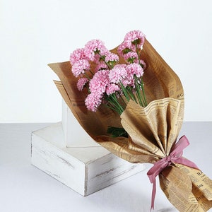 33&quot; Rose Gold Blush Silk Chrysanthemums, Pom-Pom Chrysanthemum Flower Sprays, Silk Mums Fall Artificial Wedding Flowers, Vase Flowers