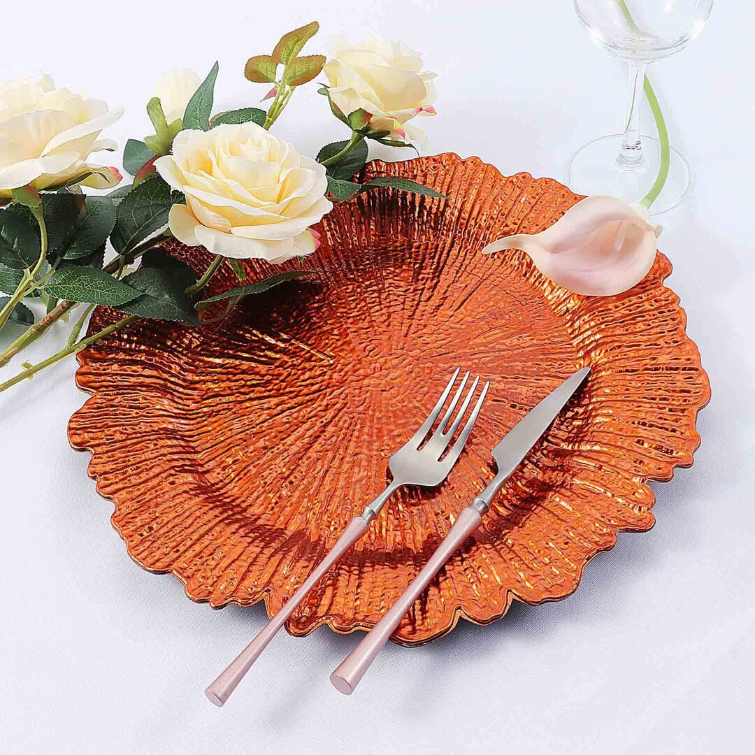 13" Reef Plastic Charger Plates, Plate Chargers, Round Charger Plates, Dining & Serving ...