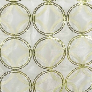 14"x108" Tea Green Sequin Circle Designs Table Runners, Decorative ...