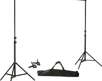 8ftx10ft | DIY Crossbar Adjustable Backdrop Stand Kit with Free Clips, Wedding Backdrop Photo booth Stand, Backdrop Frame, Background Stand