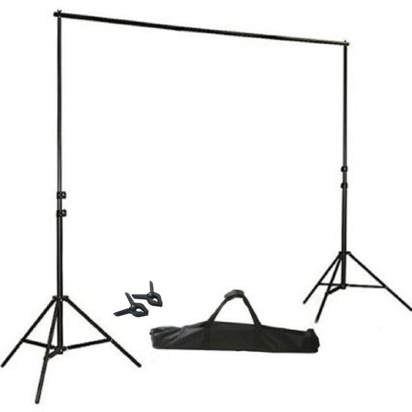 8ftx10ft | DIY Crossbar Adjustable Backdrop Stand Kit with Free Clips, Wedding Backdrop Photo booth Stand, Backdrop Frame, Background Stand