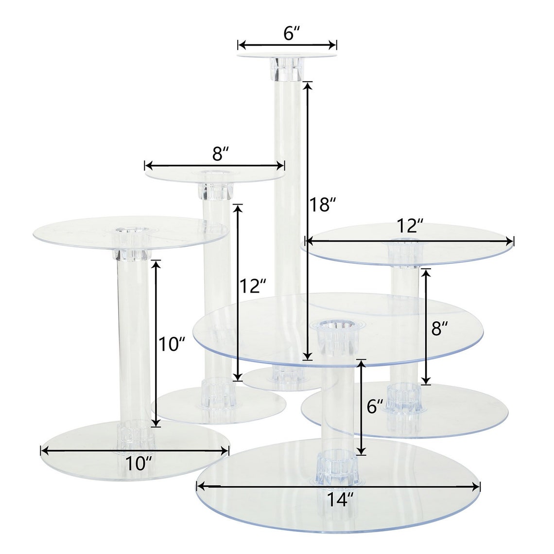 5 Tier Clear Cake Stand Acrylic Cake Stand Riser Display Etsy