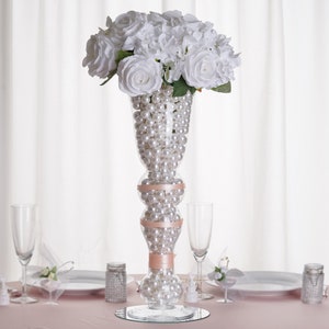 20&quot; Clear Glass Vase, Flower Vase, Curved Trumpet Vase, Pilsner Vase, Feather Vase for Wedding Centerpiece, Modern Decor - Set of 4