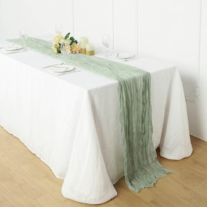 10FT Gauze Table Runner Cheesecloth Fabric For Wedding Arch, Arbor Decor - Sage Green