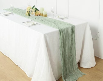10FT Gauze Table Runner Cheesecloth Fabric For Wedding Arch, Arbor Decor - Sage Green