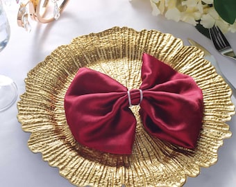 13" Gold Reef Plastic Charger Plates, Plate Chargers, Round Charger Plates, Dining & Serving, Reception Table, Dinner Party - Set of 6