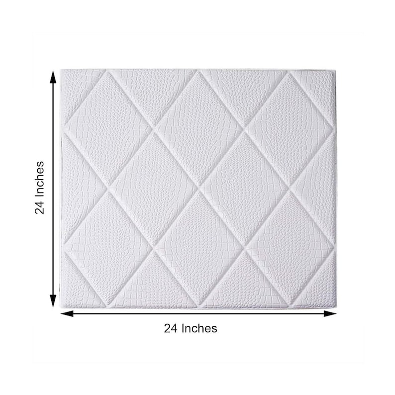 10 Pack | 40 Sq.Ft White 3D Brick Wallpaper, Self Adhesive Home Decor Waterproof Brick Wall Decals, Peel and Stick 3D Foam Brick Wall Tiles