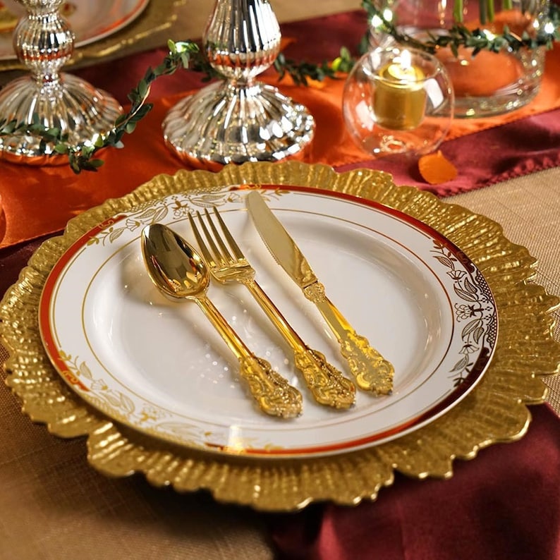 13 Gold Reef Plastic Charger Plates Plate Chargers Etsy