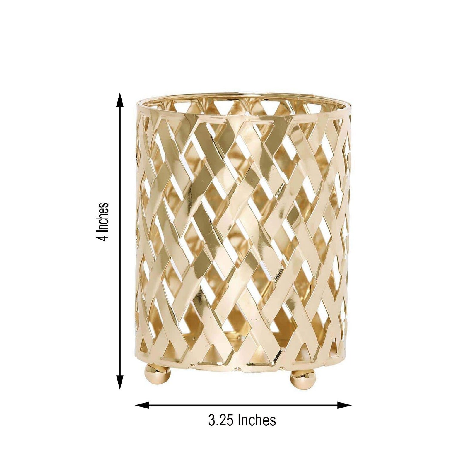 2 Pack 4 Gold Geometric Candle Holder Criss Cross Etsy