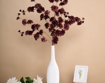 42" Artificial Carnation Flower Spray, Silk Carnation, Floral Arrangement For Weddings, DIY Wedding Bouquet - 2 Branches | Burgundy