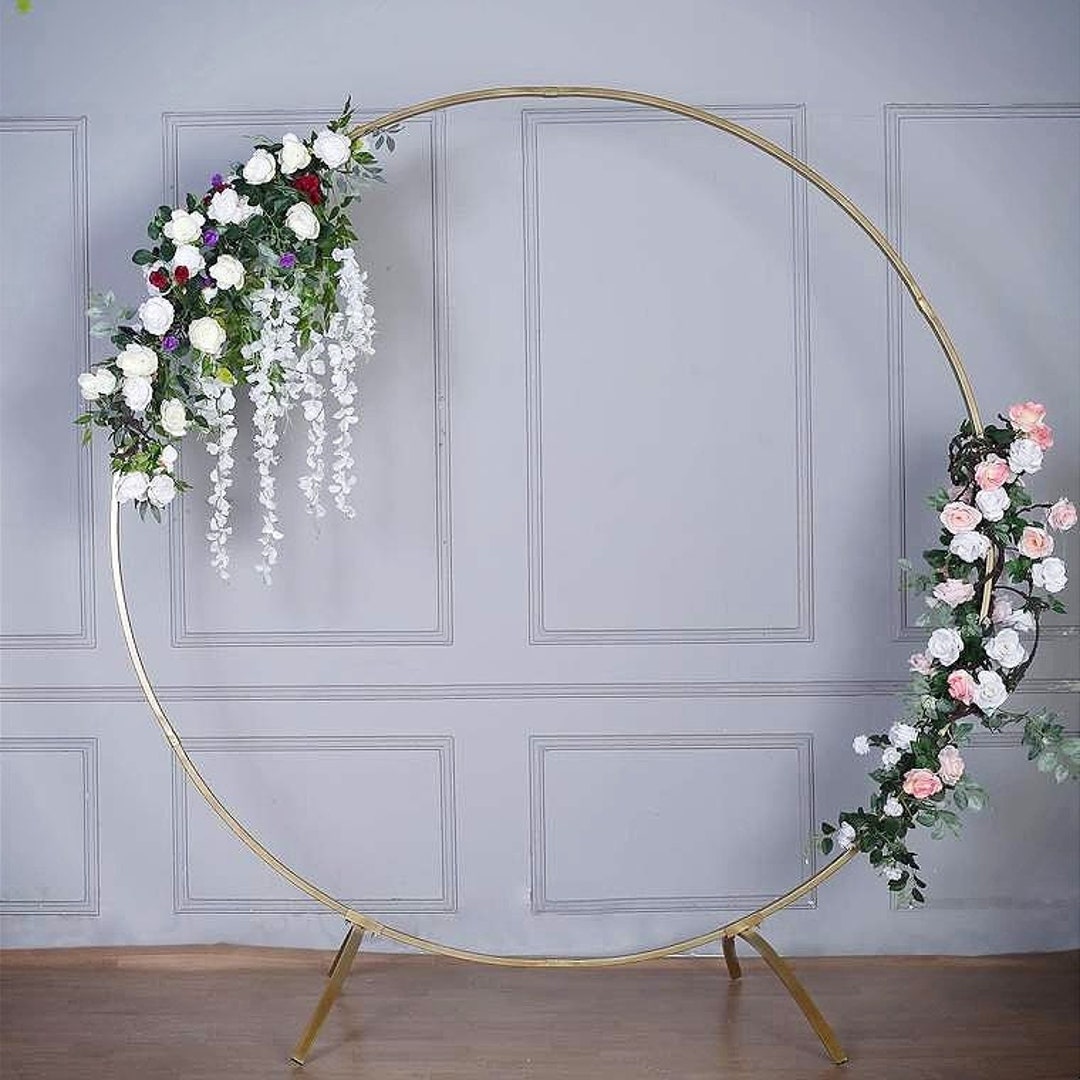 Arco redondo de metal para estante de flores, arco de globos de decoración  de fondo, marco de aro circular fuerte, para fiestas interiores y