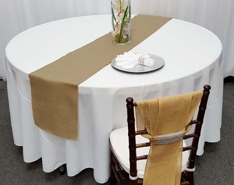 Corredor de mesa de arpillera de 14x108", corredor de yute, boda boho, bodas al aire libre, corredores de boda, decoración de mesa de arpillera