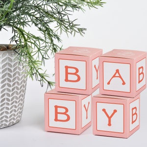 25 Pack | 2&quot; Pink Square Baby Shower Party Favor Boxes, Candy Boxes, Gift Boxes, Wedding Party Favors, Party Supplies, Wedding Party Decor