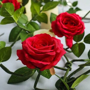 6FT Red Silk Rose Vine, Real Touch Rose Garland, Hanging Roses Wedding ...