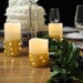 Battery Operated Flameless Candles With LED String Light, Candle Pillars with Remote Timer for Table Decor, Home Decor - Set of 3 | Gold 