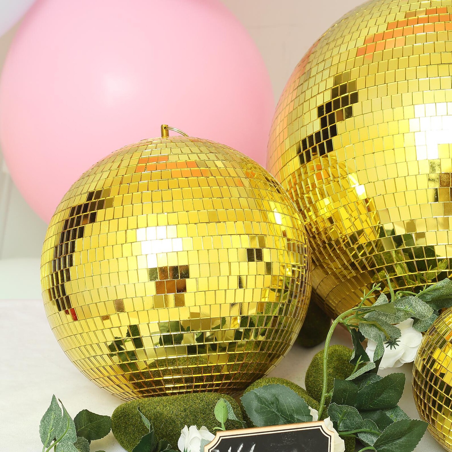 6 Gold Disco Ball Mirror Disco Light Ball With Hanging Etsy