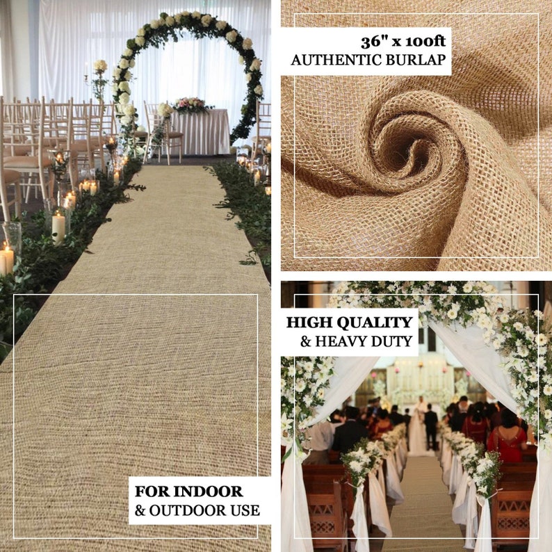 36 X 100ft Jute Burlap Aisle Runner All Natural Burlap Etsy