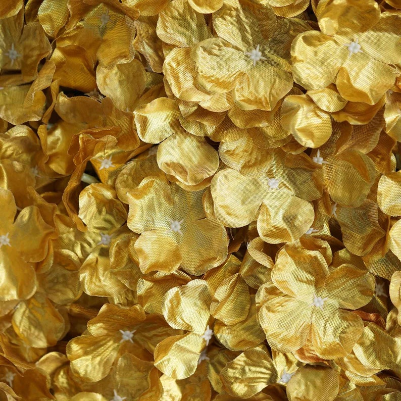 11 Sq ft - 4 Panels Gold Hydrangea Flower Wall Panel For Birthday Party, Wedding Photography Backdrop, Flower Panel, Wedding Decor